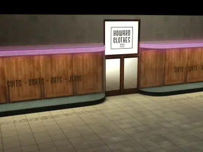 Vintage Clothes Storefront 3D model