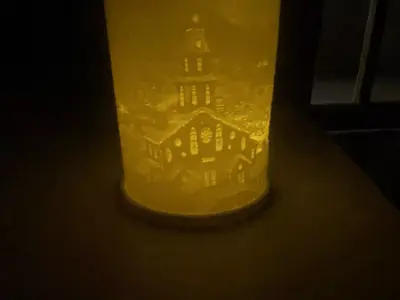 Commercial license Christmas city tea light led decoration 3D print model