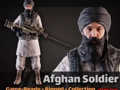 Afghan character Free low-poly 3D model
