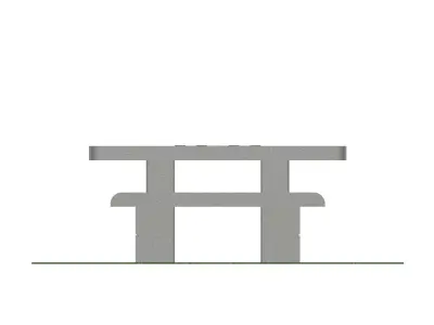 Picnic Table with Bench 3D model