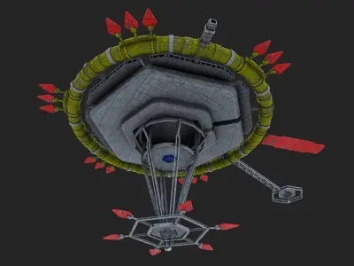 Thunderbird spaceship Low-poly 3D model