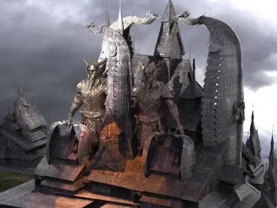 Viking Town Kitbash 3D 3D model