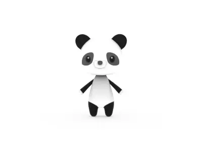 Cartoon Panda v002 character 3D model