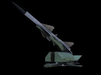 S75 SAM-2 Anti Aircraft Missile Launcher Low-poly 3D model