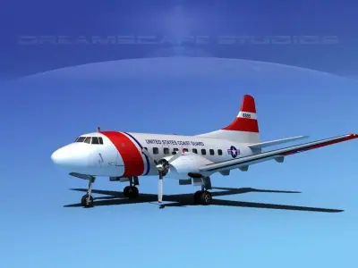 Martin 202 US Coast Guard 2 3D model