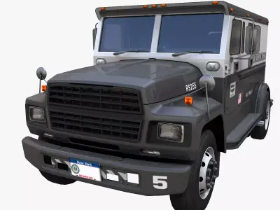 Security armored truck Low-poly 3D model