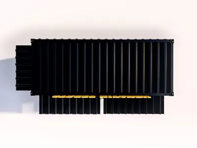 Modern Container Food Kiosk Low-poly 3D model