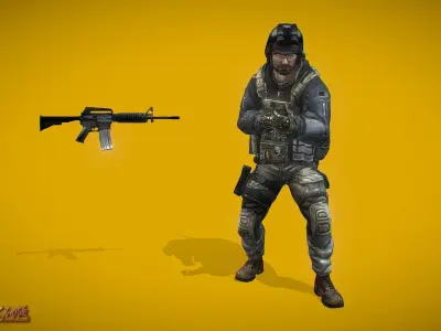 Battle Royale Soldier 2 Low-poly 3D model