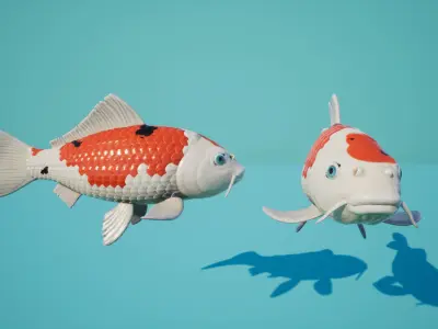 Koi Japanese carp Low-poly 3D model