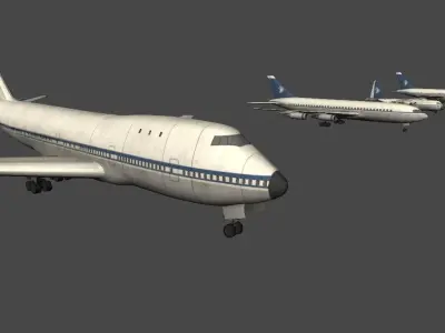 Mobile airliners Low-poly 3D model