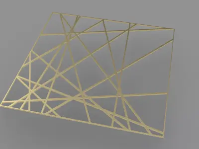 Gold Decorative Panel 6 Free 3D model