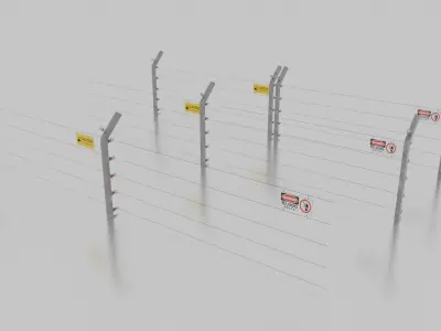 Jurassic Themed - Dilophosaurus Fence Low-poly 3D model