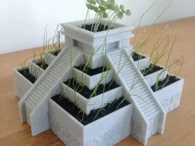 Aztec Temple Plant Pot 3D print model