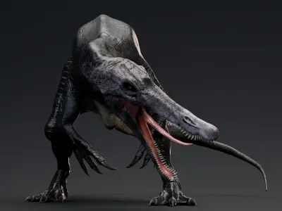Dinosaur Baryonyx Walkeri Unreal Engine and Unity Project Low-poly 3D model