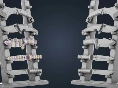 40 Knife Base Mesh Vol 03 Game Ready Low-poly 3D model