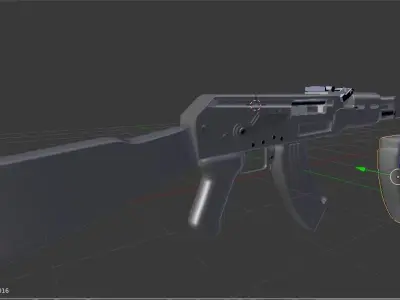 AK-47 ak - rifle Low-poly 3D model