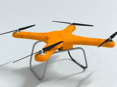 Quadrocopter drone Low-poly 3D model