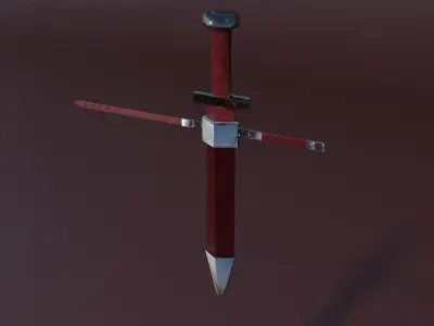 Sword and dagger Low-poly 3D model