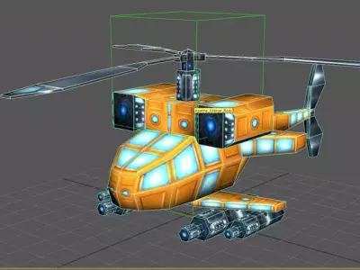 The future helicopter Low-poly 3D model