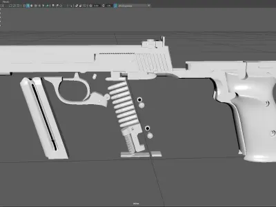  model 41 handgun game ready Low-poly 3D model
