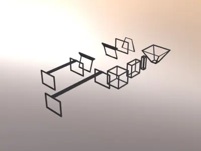 Modern Table Legs minimal set Low-poly 3D model