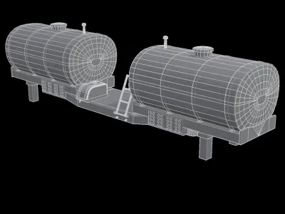 Front Chem Tanks For 9R Tractor Low-poly 3D model