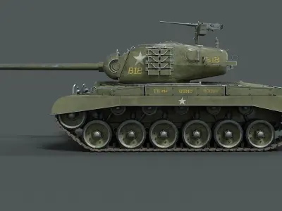 M26 Pershing  Low-poly 3D model