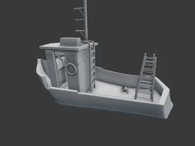 old fishing bout  3D model