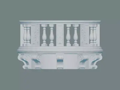 Classic Round balcony 3D print model