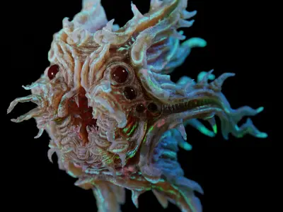 Alien Squid Low-poly 3D model