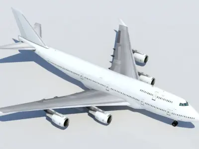 B747-400 static low poly Low-poly 3D model