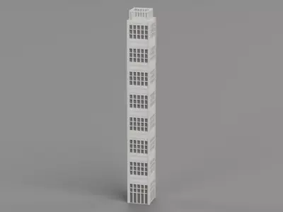 Paper Skyscraper V1 Low-poly 3D model