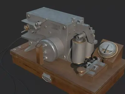 Old fashioned military telegraph machine 3D model