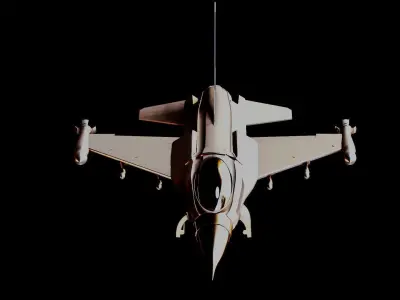 Fighter Jet F16 Low-poly 3D model