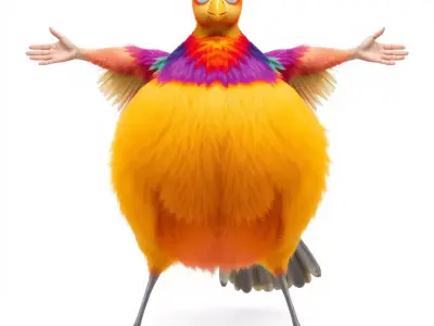 Cheery Feathered Bird model pack Low-poly 3D model