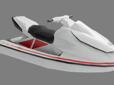 Lowpoly Jetski Low-poly 3D model