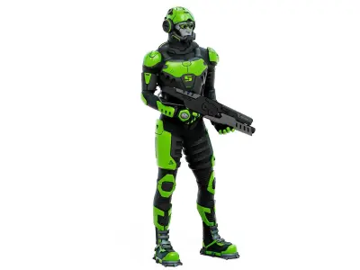 MECHA SOLDIER-M  Rigged for Unreal Engine - Unity - MIXAMO  3D model