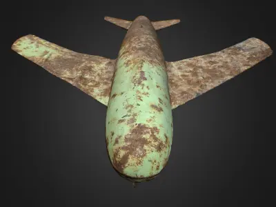 Old USSR Soviet Metal Toy Airplane Free 3D model