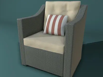 Outdoor Wicker Set Free low-poly 3D model