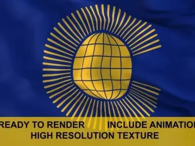 Commonwealth 3d Flag 3D model