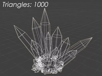 CRYSTAL CLUSTERS PACK STYLIZED 4K GAME-READY LOW-POLY AAA Low-poly 3D model