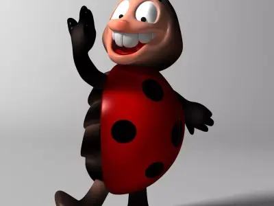 Cartoon Ladybug RIGGED Low-poly 3D model