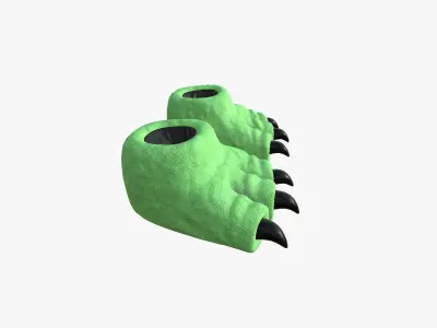 Slippers G05 Green Light Dino Paw - Costume Character Design Low-poly 3D model