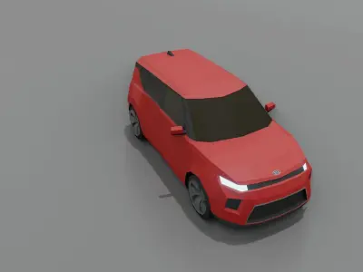 KIA Soul 2020 lowpoly 3D model model Low-poly 3D model