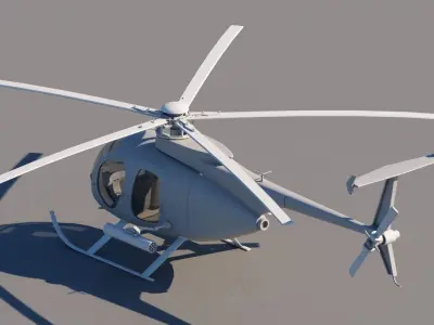 Ah-6j Helicopter 3D model
