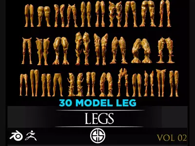 Legs-30 Leg-Alien Anatomy-Animal Anatomy-Human-Zombie-Vol 02 3D model