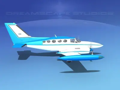 Cessna 414 Chancellor V06 3D model