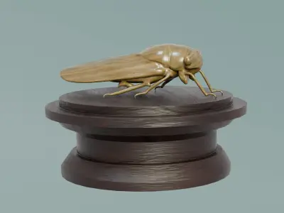 House Decoration Cicada Statue Low-poly 3D model