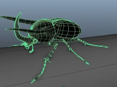 Chalcosoma Atlas beetle Textured no-rigging 3D model