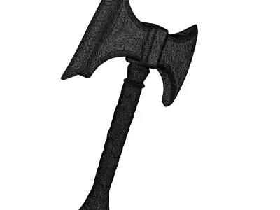 Ornate Fantasy DoubleBladed Axe 3D model